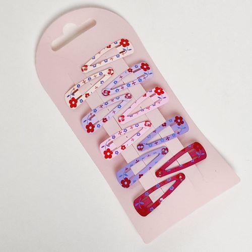 Dětské kovové prolamovací sponky pukačky květinové – 10 ks, 3 cm
