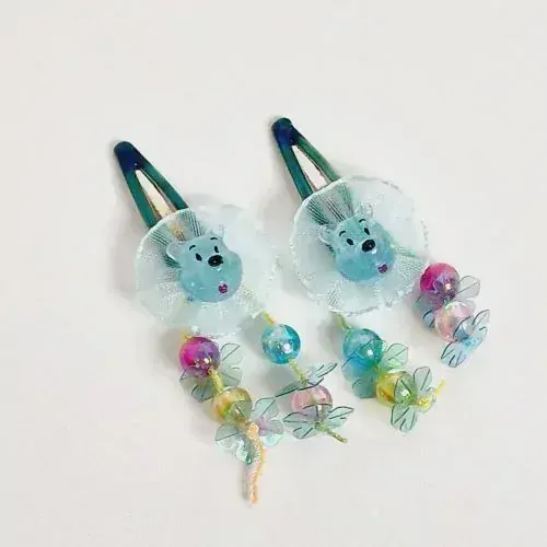 Dětská sponka do vlasů prolamovací 10ks - medvěd