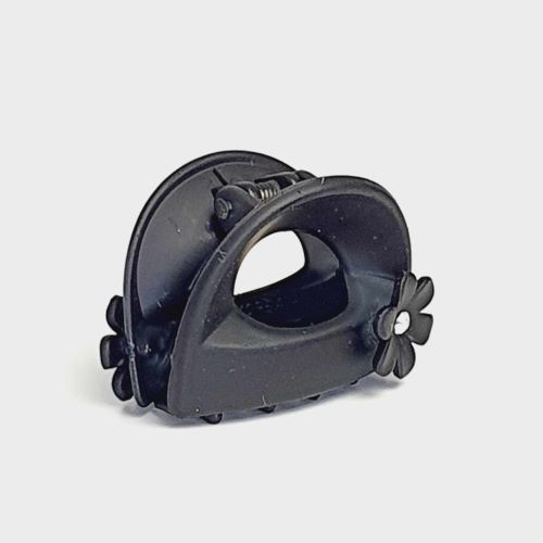 Plastový skřipec do vlasů s kamínkem - černý