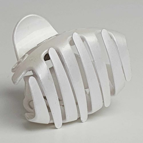 Plastový skřipec do vlasů - bílý