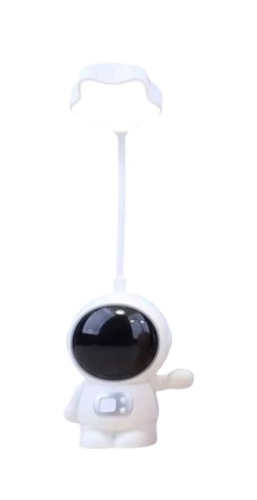 Dětská LED lampička Kosmonaut s ořezávátkem nabíjecí bílá – ohebná, USB