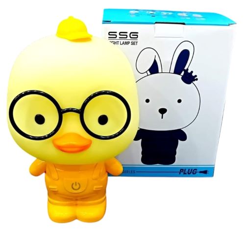 Dětská LED lampička Kuřátko v lacláčích růžová – stmívatelná, USB