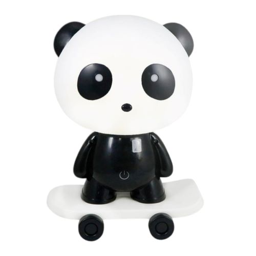 Dětská LED lampička Panda na skateboardu – stmívatelná, USB