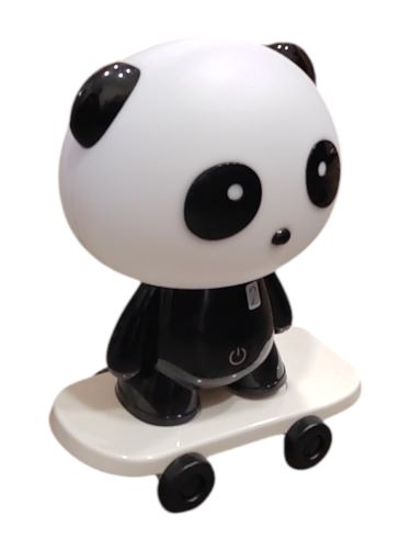 Dětská LED lampička Panda na skateboardu – stmívatelná, USB