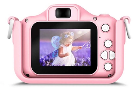 Dětský digitální fotoaparát Jednorožec – Full HD foťák s hrami a silikonovým krytem, modrý