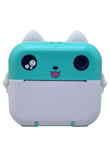 Dětský digitální fotoaparát s okamžitým tiskem – termotiskárna pro děti + 8 rolí papíru, Full HD zelený