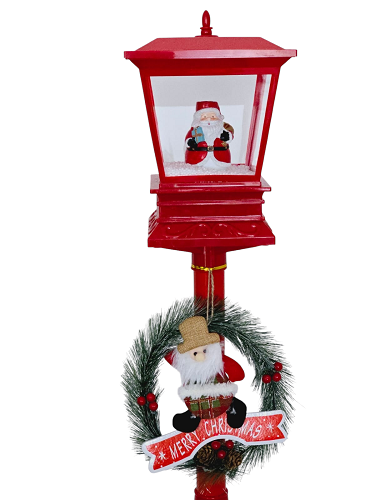 Vánoční dekorace - pouliční lampa - 120cm - Santa