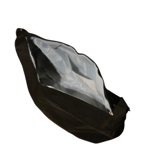 Dámská látková kabelka přes rameno - lehká a prostorná - černá