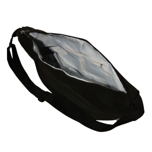 Dámská látková kabelka přes rameno - lehká a prostorná - černá