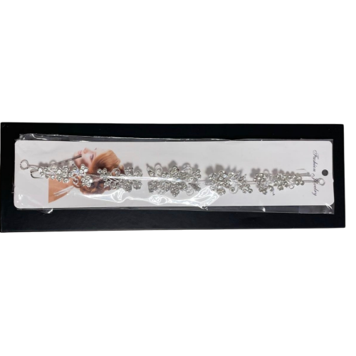 Štrasová ozdoba do vlasů - stříbrná