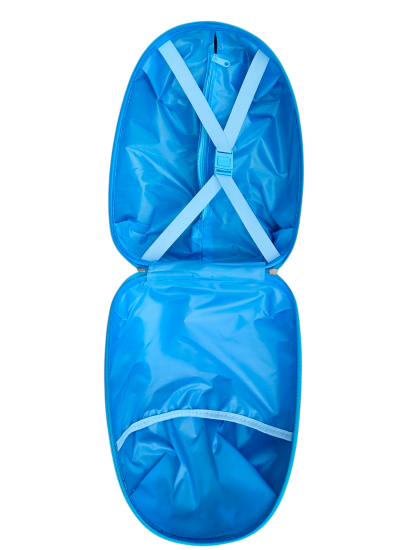 Skládací koloběžka s kufrem 2v1 – motiv Sova, modrá