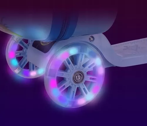 Skládací koloběžka s kufrem 2v1 – motiv Sova, modrá