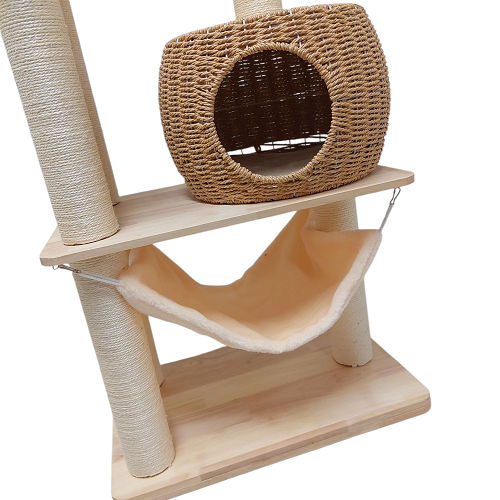Škrabadlo pro kočky - CT-74-2 - výška 142 cm - béžové