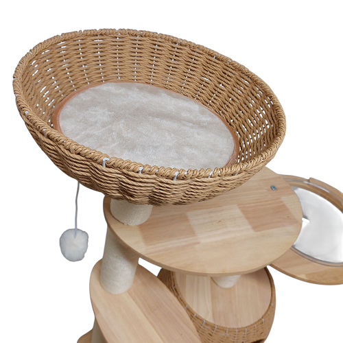 Škrabadlo pro kočky - CT-74-2 - výška 142 cm - béžové