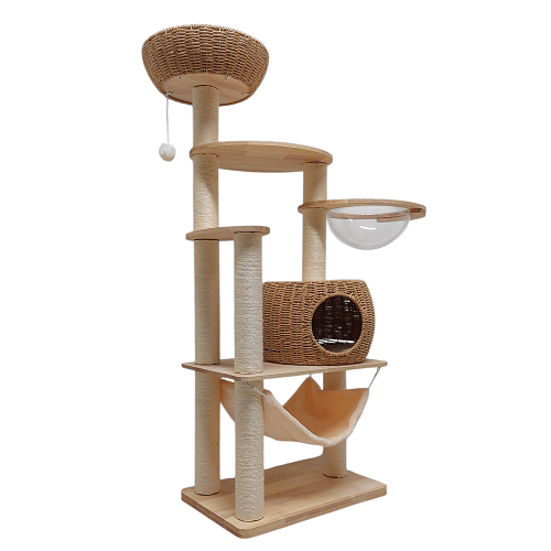 Škrabadlo pro kočky - CT-74-2 - výška 142 cm - béžové