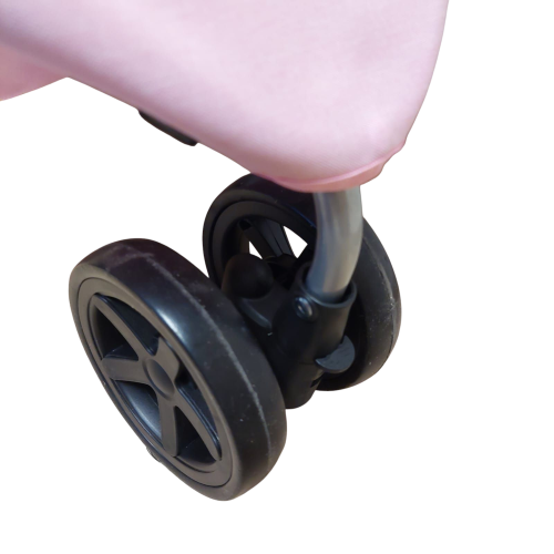 Kočárek pro psy a kočky do 13kg – trojkolka, skládací - růžový