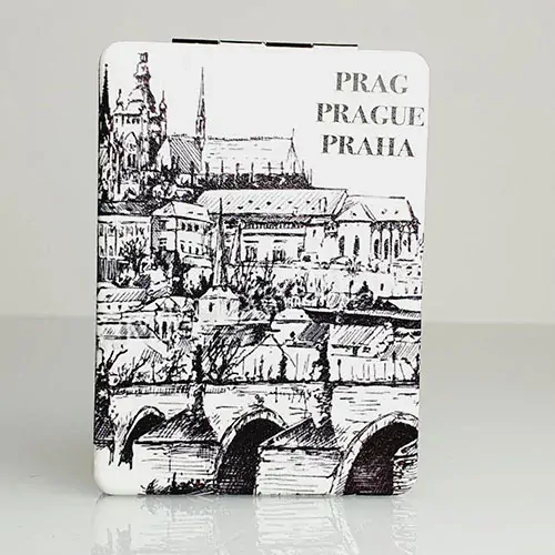Dámské kosmetické zrcátko – suvenýr Praha | motiv Pražských památek