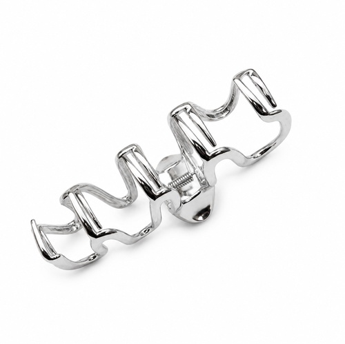 Kovový skřipec do vlasů stříbrné barvy – vlnovka 10 cm
