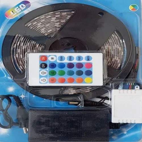 RGB LED pásek 5m s bílým světlem - dálkové ovládání