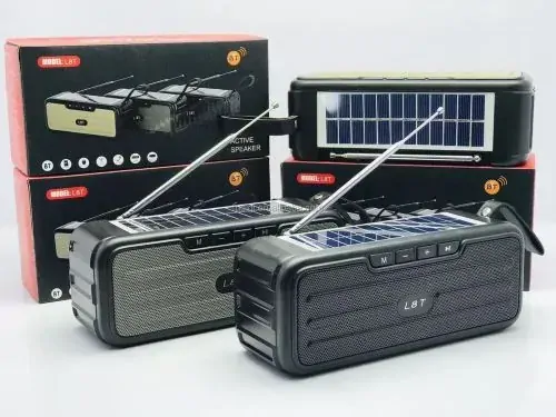 Bezdrátový Bluetooth reproduktor L-8T šedý: Solární panel, TWS, 5W
