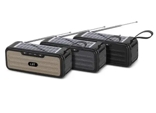 Bezdrátový Bluetooth reproduktor L-8T šedý: Solární panel, TWS, 5W