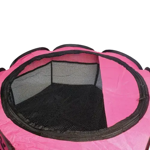 Ohrádka pro psy a kočky - 74x74x47 cm - růžová