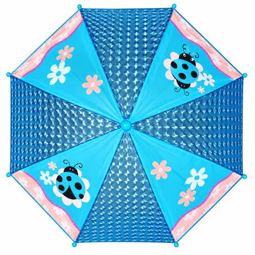 Dětský deštník s píšťalkou a beruškou  - modrý 80 cm