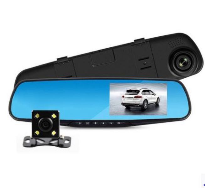 Full HD autokamera v zrcátku s parkovací kamerou – 4.5" LCD