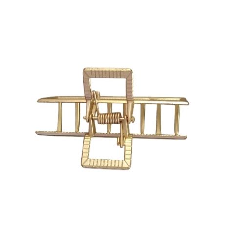 Elegantní kovový skřipec do vlasů – barva zlatá, 7 cm