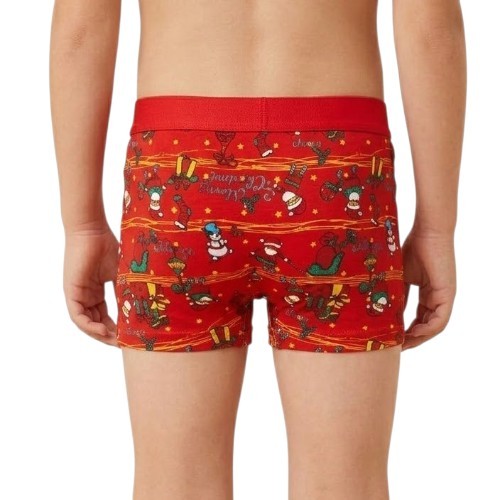 Chlapecké vánoční boxerky bavlněné, červená - vel. M