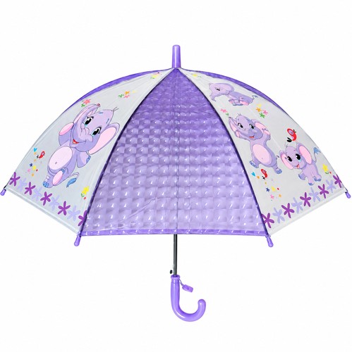 Dětský deštník s píšťalkou a slonem - fialový 80 cm
