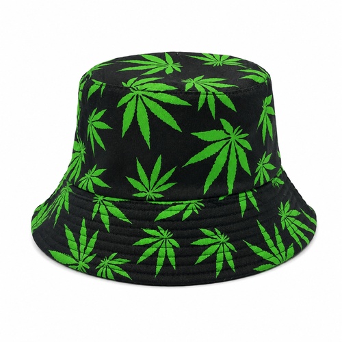 Oboustranný klobouk s konopnými listy 58 cm