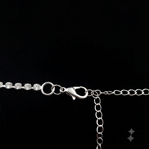 Elegantní štrasový náhrdelník stříbrný – luxusní třpytivý obojek (choker)