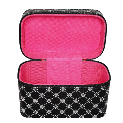 Kosmetický kufřík s elegantním monogramem - černý
