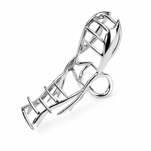 Kovový skřipec do vlasů stříbrné barvy – elegantní mašle 11,5 cm
