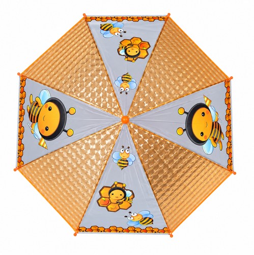 Dětský deštník s píšťalkou a včeličkou - oranžový 80 cm