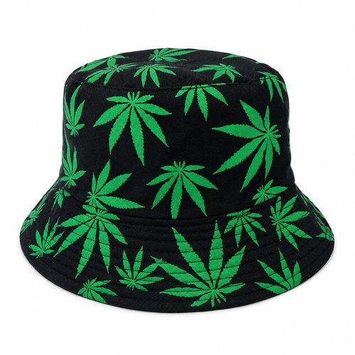 Oboustranný klobouk s konopnými listy 58 cm