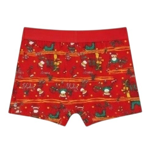 Chlapecké vánoční boxerky bavlněné, červená - vel. M