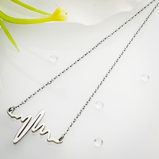 Dámský ocelový řetízek - ekg – stylový ocelový šperk s motivem EKG křivky