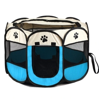 Ohrádka pro psy a kočky - 114x114x58 cm - modrá