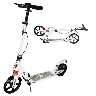 Městská odpružená koloběžka s ruční brzdou a koly 8" - bílá