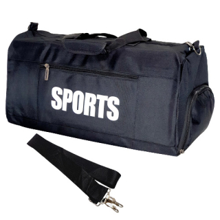 Sportovní taška přes rameno 37l – černá s oddělenou kapsou na boty