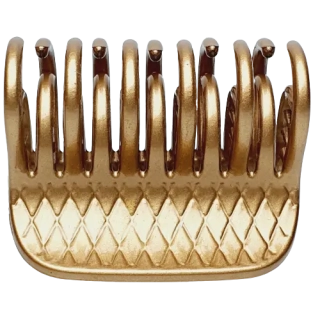 Plastový skřipec do vlasů, dvojité zuby - kosočtverec bronzová