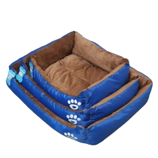 Pelíšek pro psy a kočky s tlapkou – modrý, velikost S, M, L