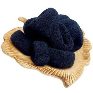 12ks - Elastická gumička - froté černá