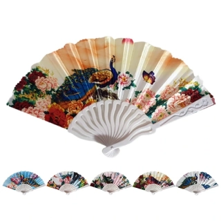 Látkový vějíř s motivem páva