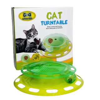 Interaktivní hračka pro kočky Cat Turntable s dávkovačem krmiva – zelená