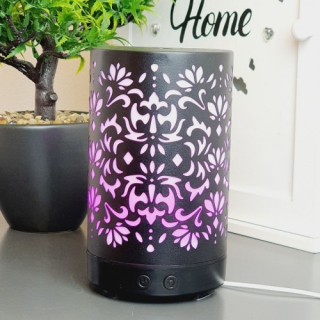Ultrazvukový aroma difuzér kovový 100 ml – černý, 7 barev LED