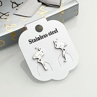 Dámské ocelové náušnice - plameňák