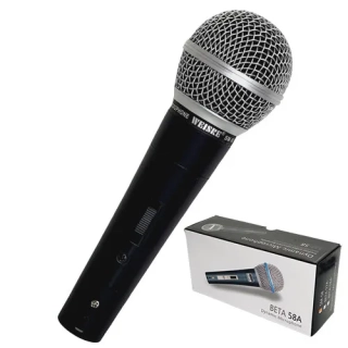 Dynamický mikrofon SM58 černý: 3m kabel, držák a pouzdro v balení